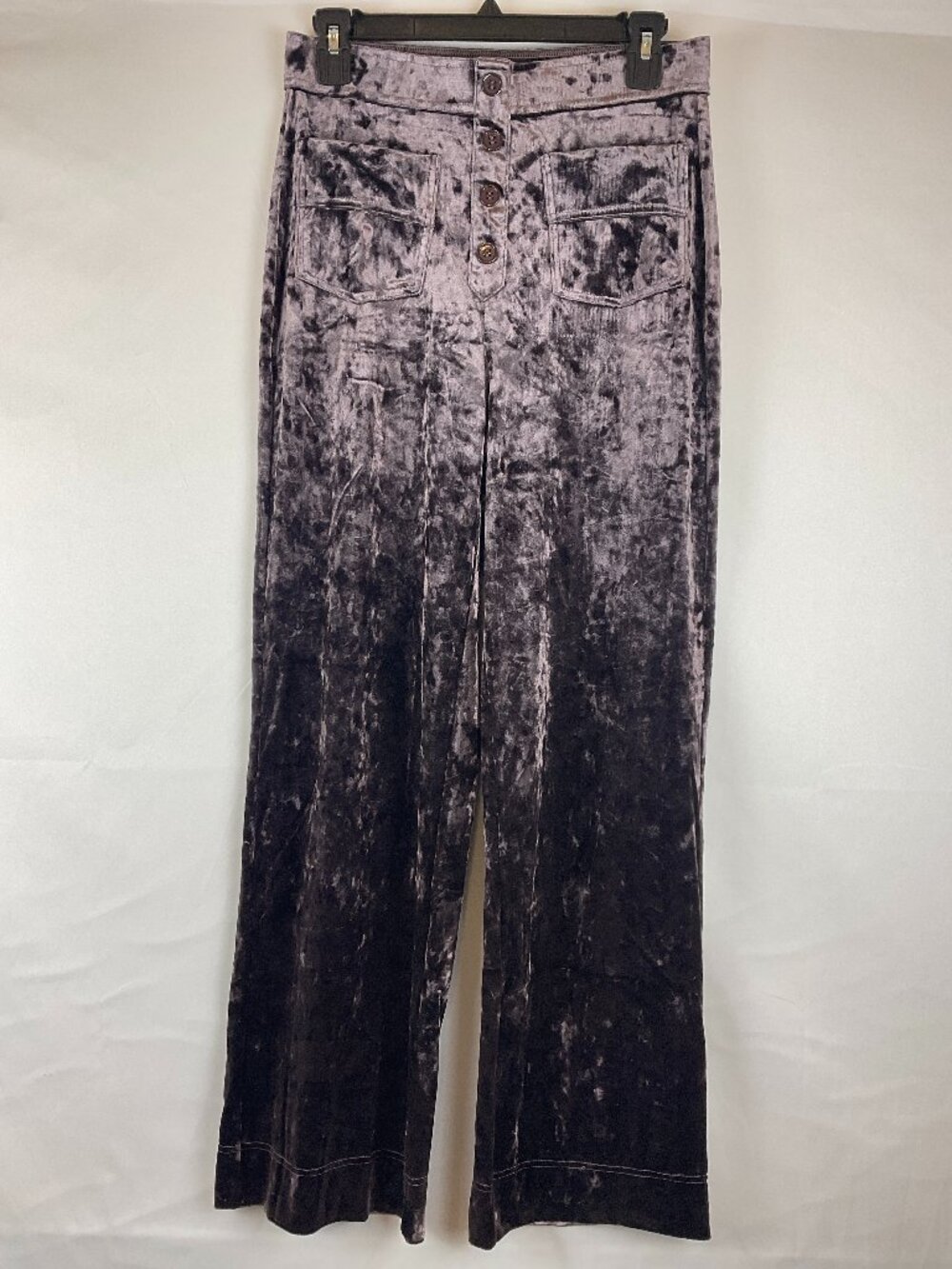 Halara Velveteen Pants M Purple Pockets Straight-Wide Leg